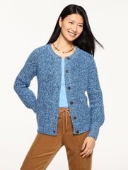SHAKER STITCH CREWNECK CARDIGAN - MARLED | Talbots near me