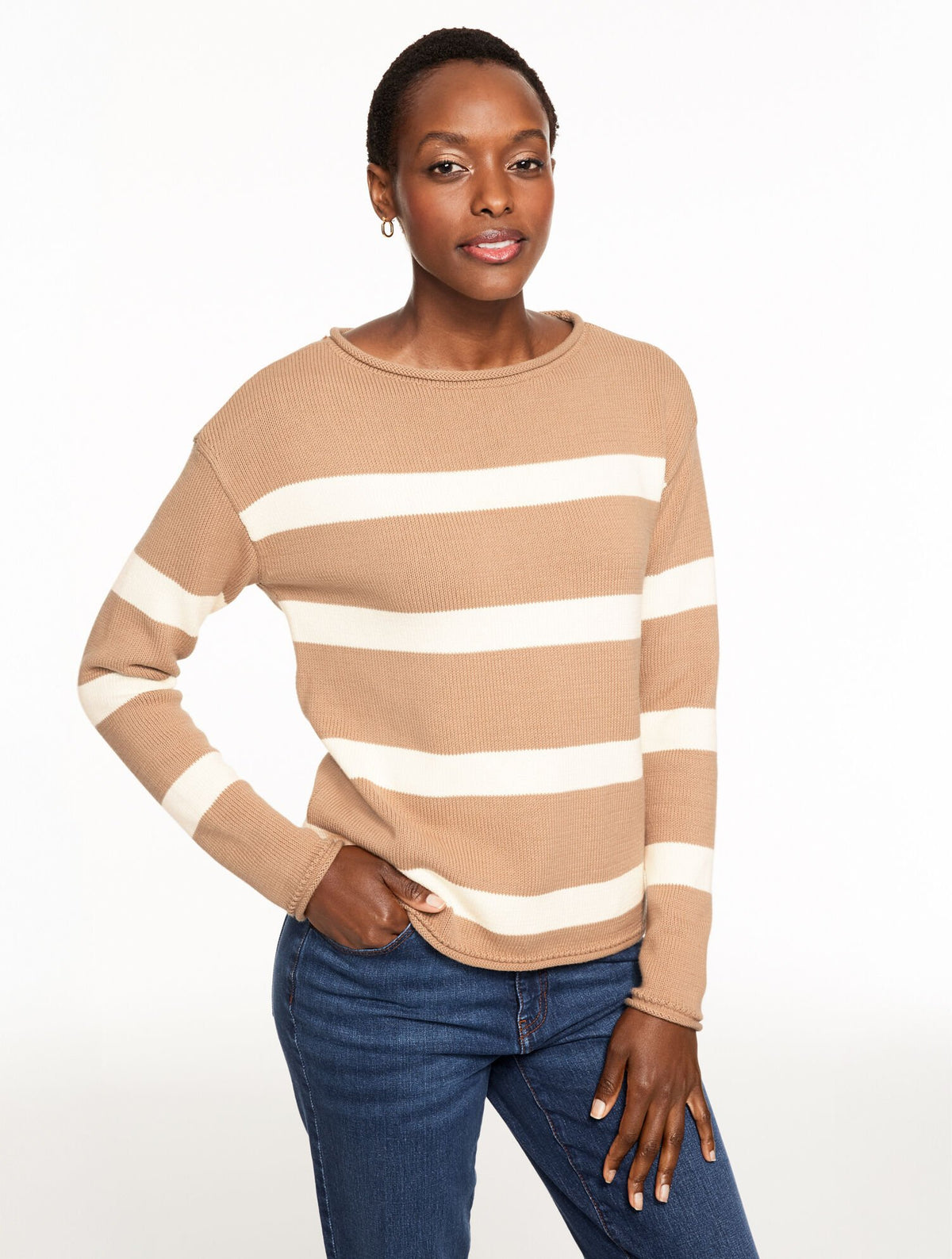 ROLL NECK SWEATER - STRIPE | Talbots online