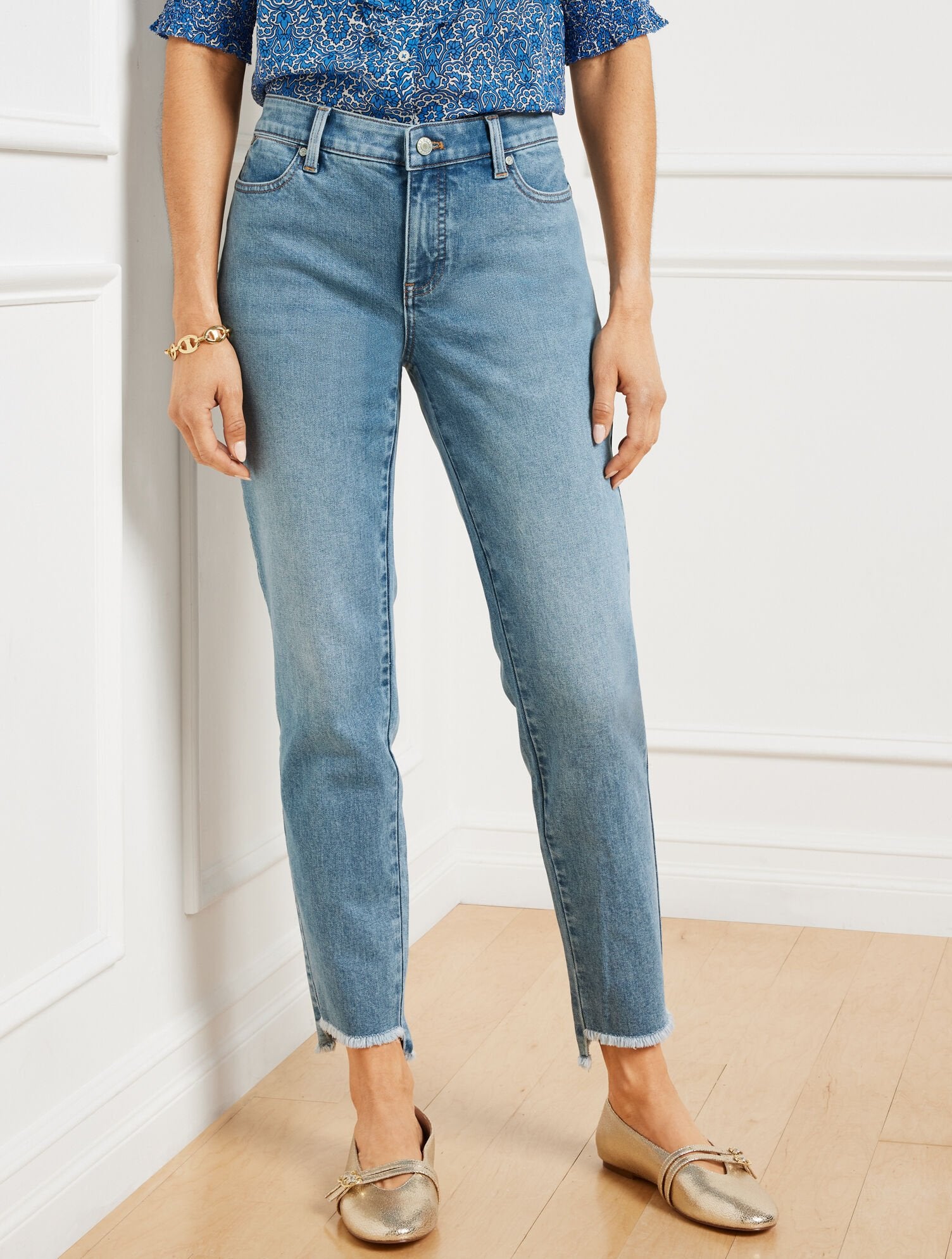 SLIM ANKLE STEP HEM JEANS - MAREA WASH | Talbots discount