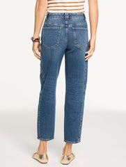RELAXED TAPERED BARREL LEG JEANS - IRVING WASH | Talbots online