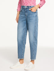 RELAXED TAPERED BARREL LEG JEANS - EMERSON WASH | Talbots sale