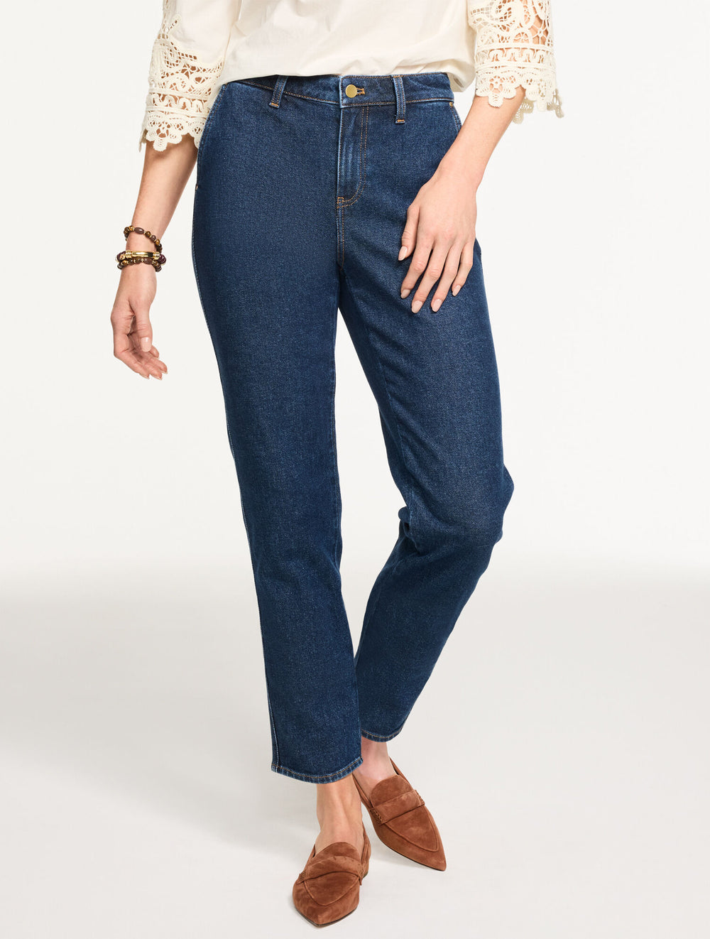 SLIM STRAIGHT ANKLE JEANS - WYCKOFF WASH | Talbots online