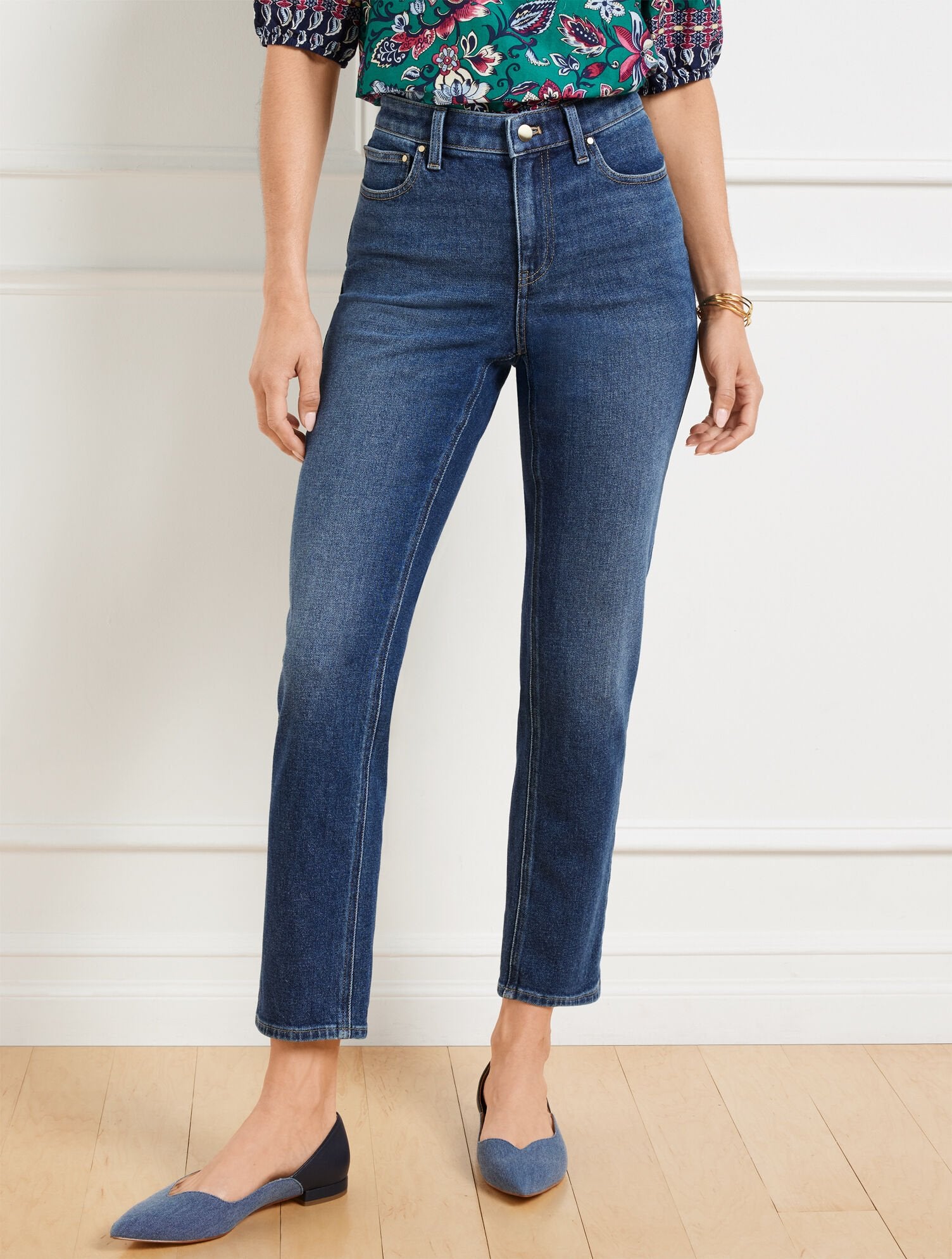 SLIM STRAIGHT ANKLE JEANS - PENELOPE WASH | Talbots near me