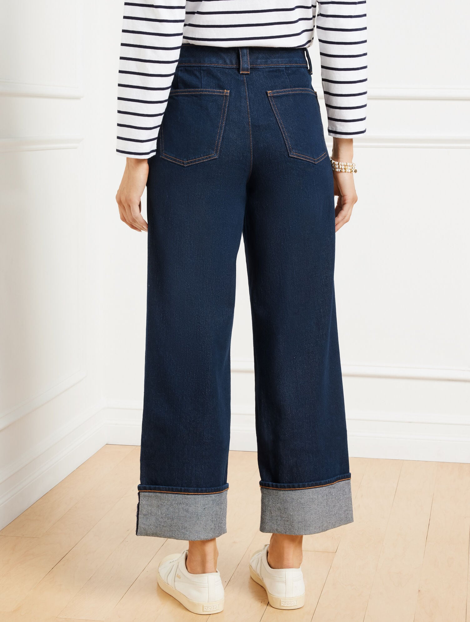 STRAIGHT ANKLE CUFF JEANS - WARREN WASH | Talbots on sale