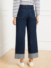 STRAIGHT ANKLE CUFF JEANS - WARREN WASH | Talbots on sale