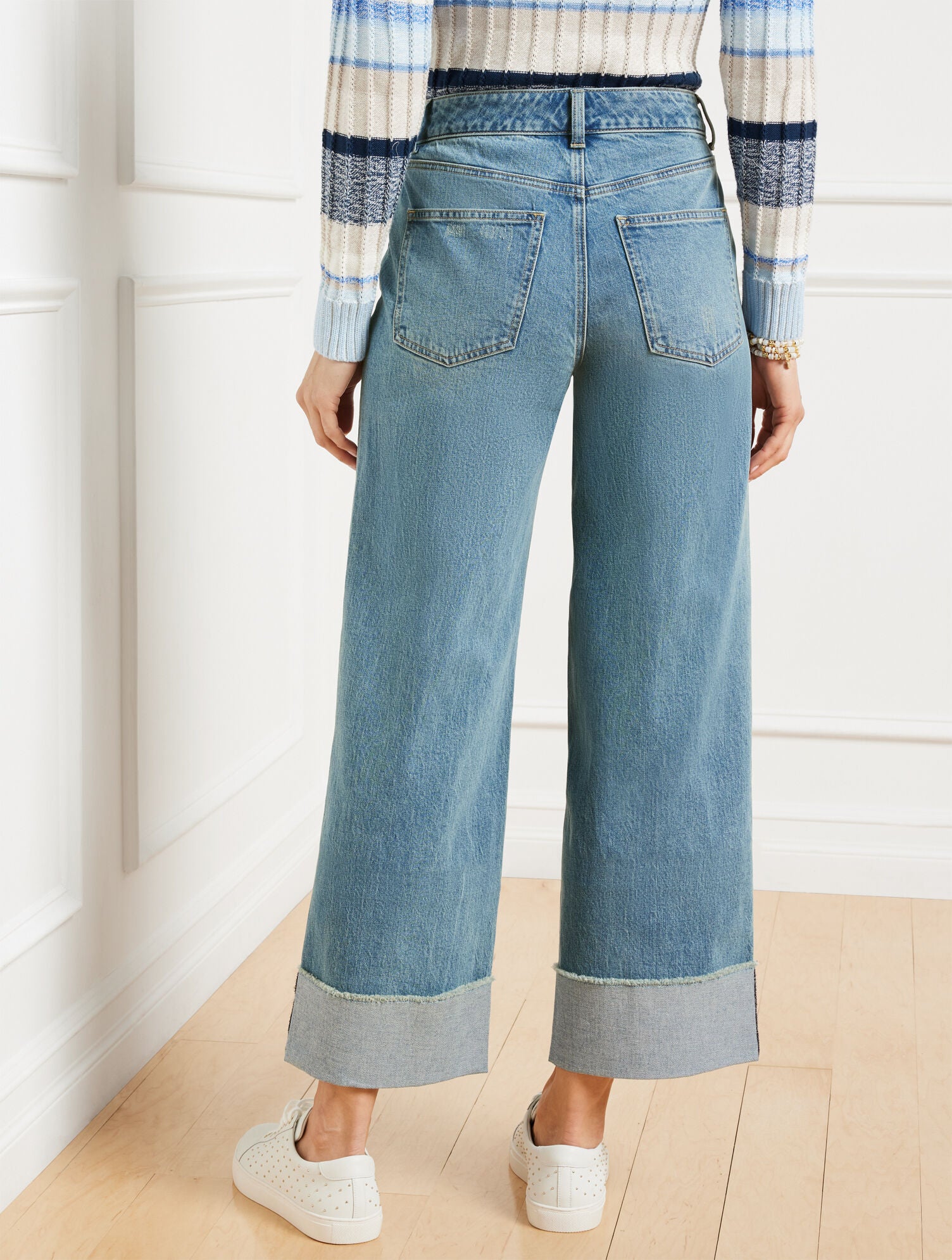 STRAIGHT ANKLE CUFF JEANS - DOWNING WASH | Talbots US
