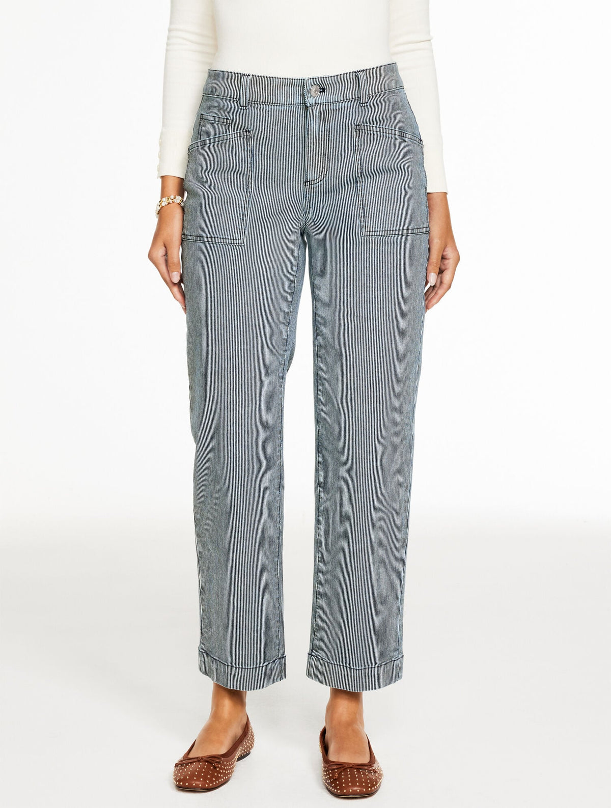 STRAIGHT ANKLE JEANS - RAILROAD STRIPE | Talbots outlet