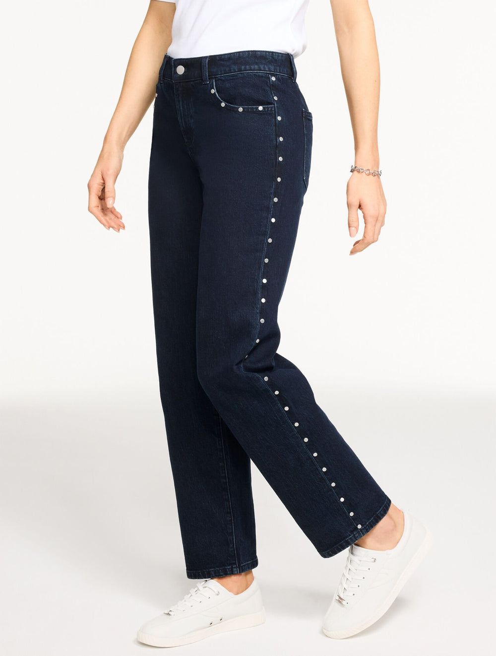 TAILORED MID RISE STRAIGHT LEG JEANS - MIDNIGHT WASH | Talbots US