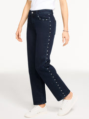 TAILORED MID RISE STRAIGHT LEG JEANS - MIDNIGHT WASH | Talbots US