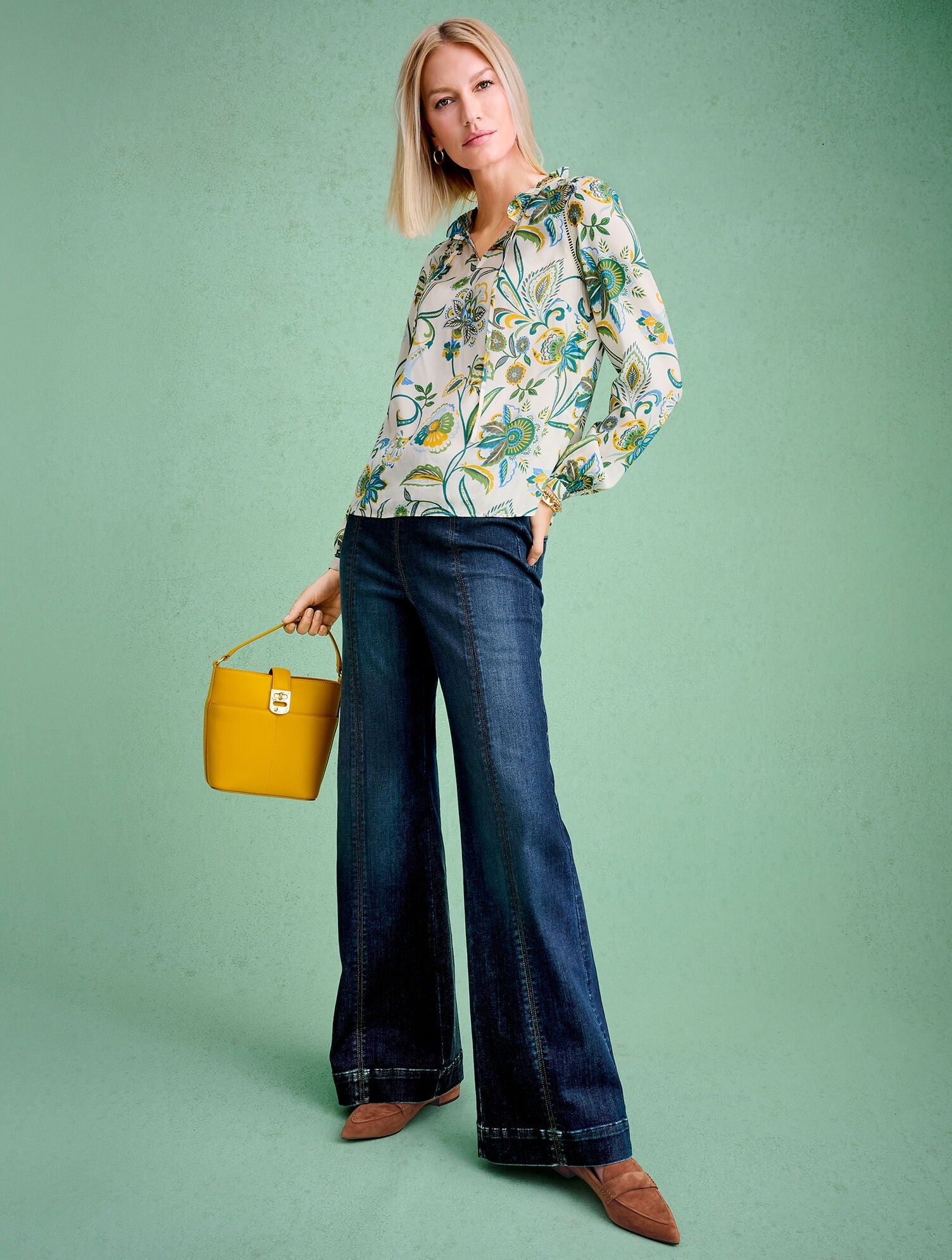 FLARE LEG PULL-ON TRAVEL JEANS - BEEKMAN WASH | Talbots discount