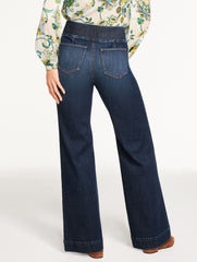 FLARE LEG PULL-ON TRAVEL JEANS - BEEKMAN WASH | Talbots discount