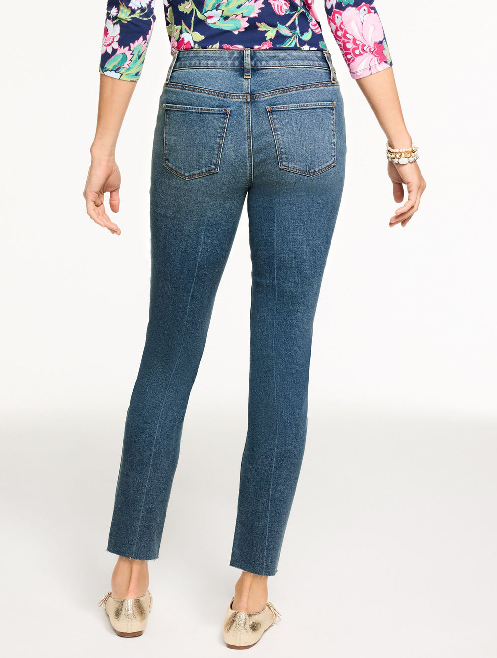 SLIM ANKLE RAW HEM JEANS - ROSLYN WASH - CURVY FIT | Talbots online