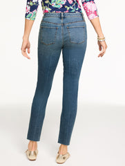 SLIM ANKLE RAW HEM JEANS - ROSLYN WASH - CURVY FIT | Talbots online