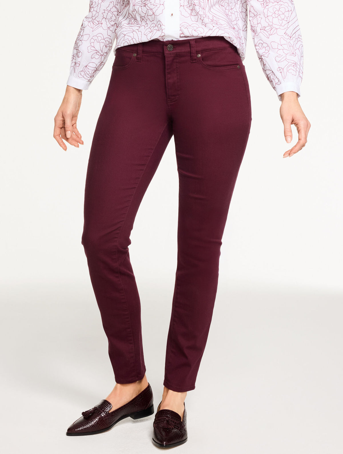 SLIM ANKLE JEANS - SOLID - CURVY FIT | Talbots sale