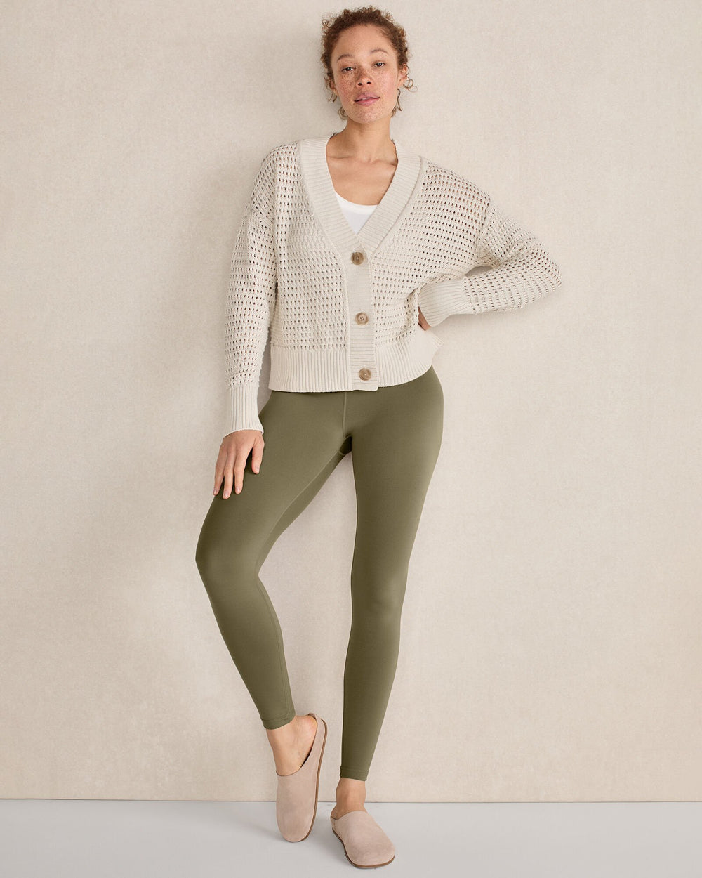 ORGANIC COTTON OPEN STITCH CARDIGAN | Talbots online