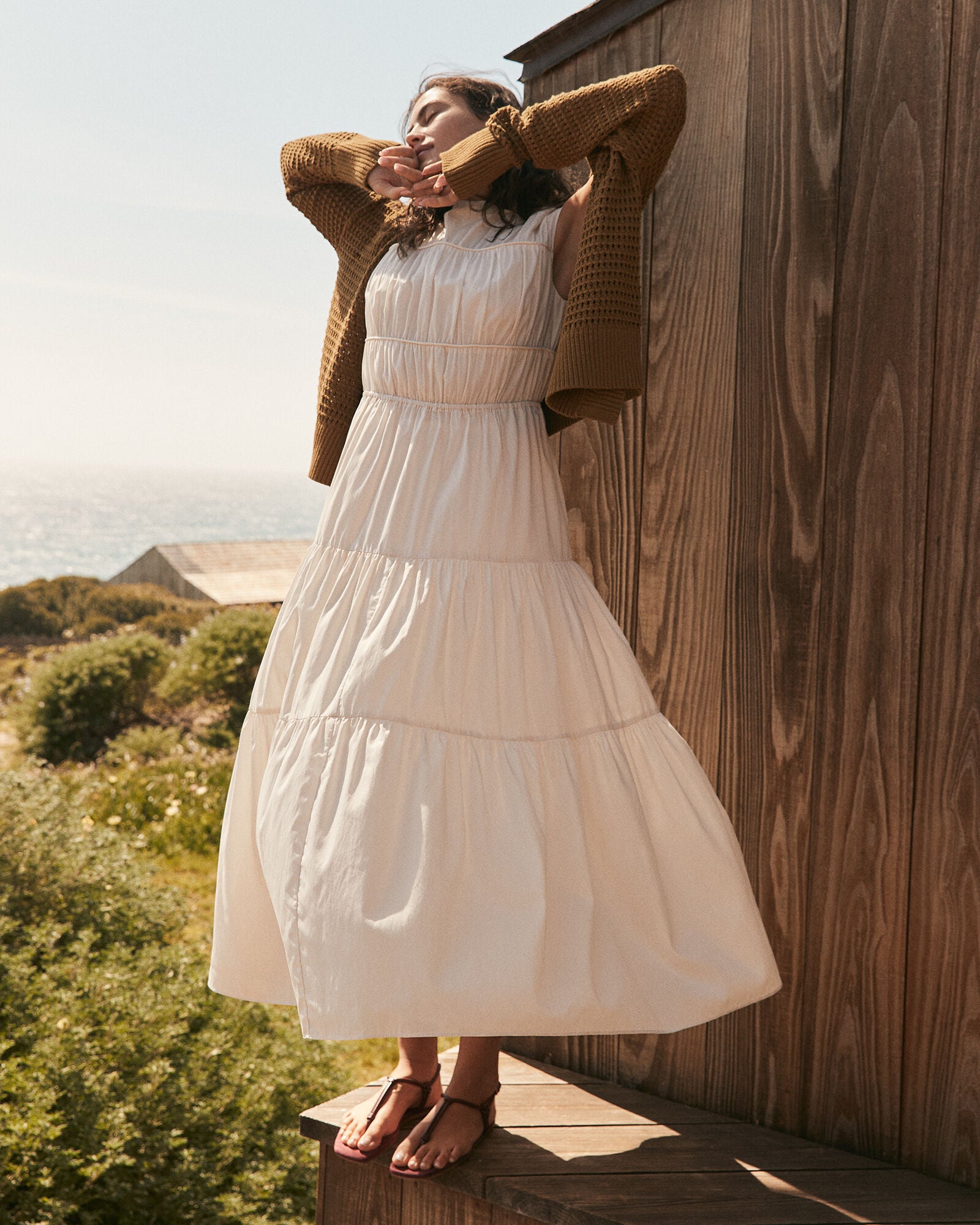 ORGANIC COTTON OPEN STITCH CARDIGAN | Talbots online