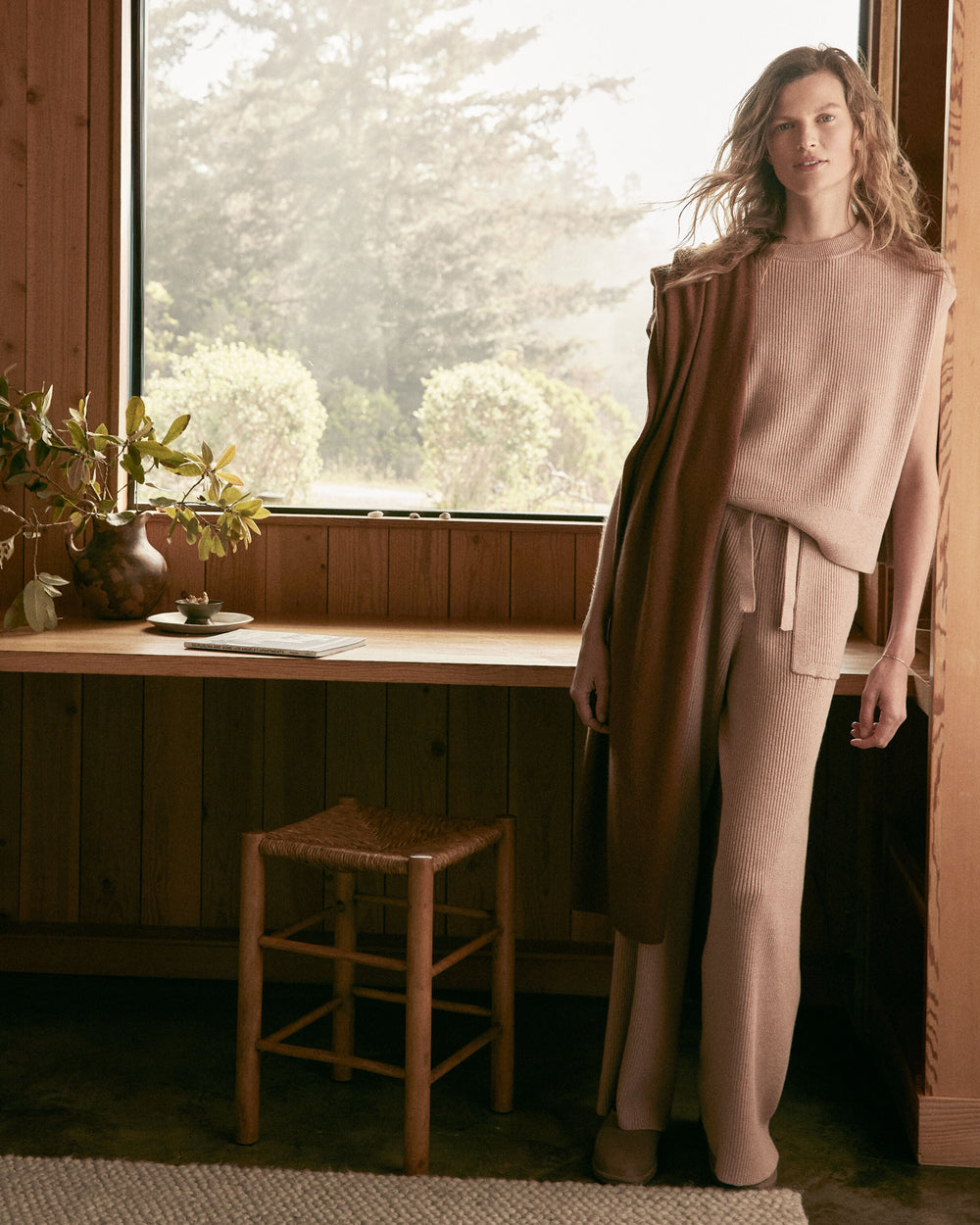 ORGANIC COTTON CASHMERE WIDE LEG PANTS | Talbots for sale
