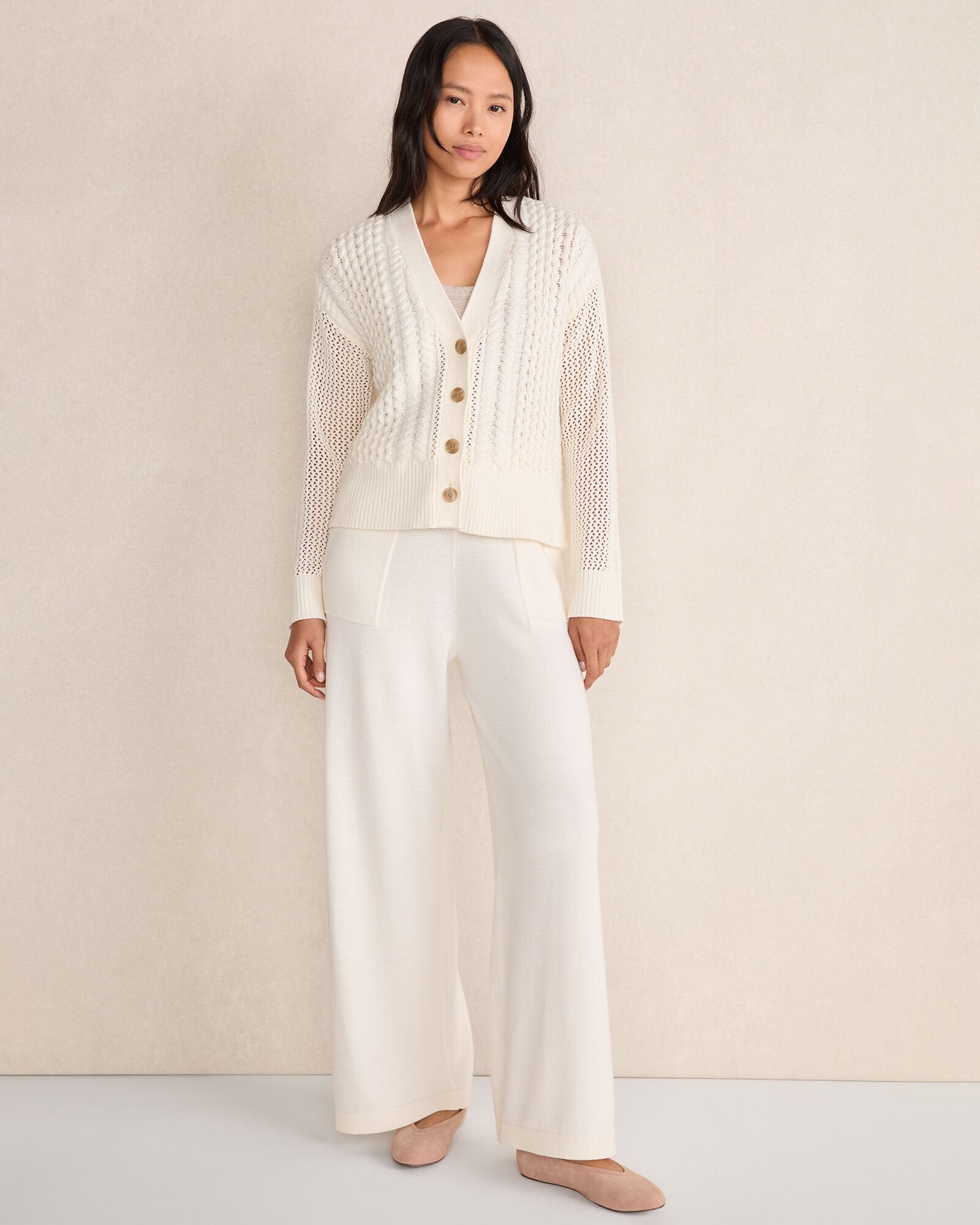 COTTON BLEND MIXED STITCH CARDIGAN | Talbots near me