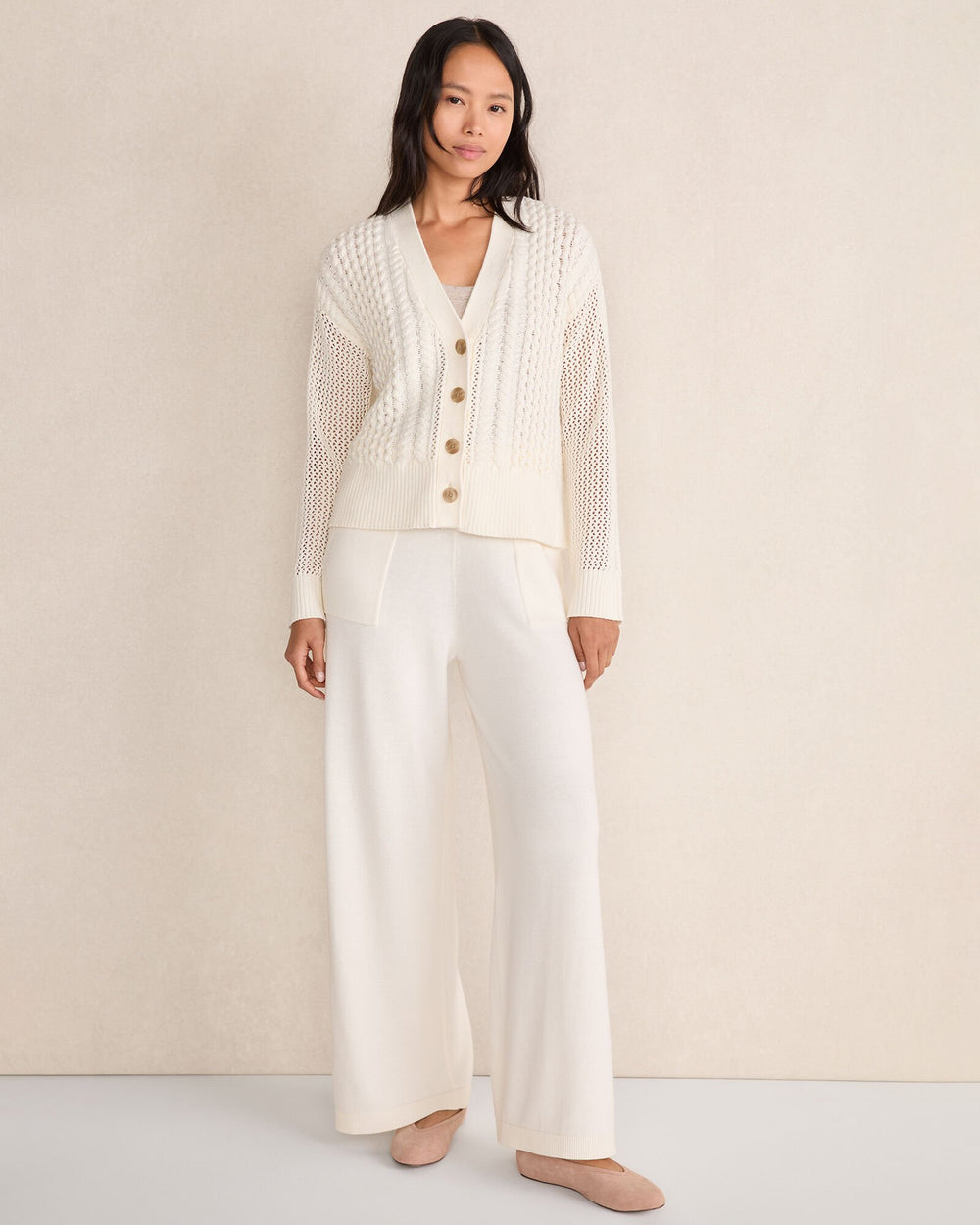 COTTON BLEND MIXED STITCH CARDIGAN | Talbots near me