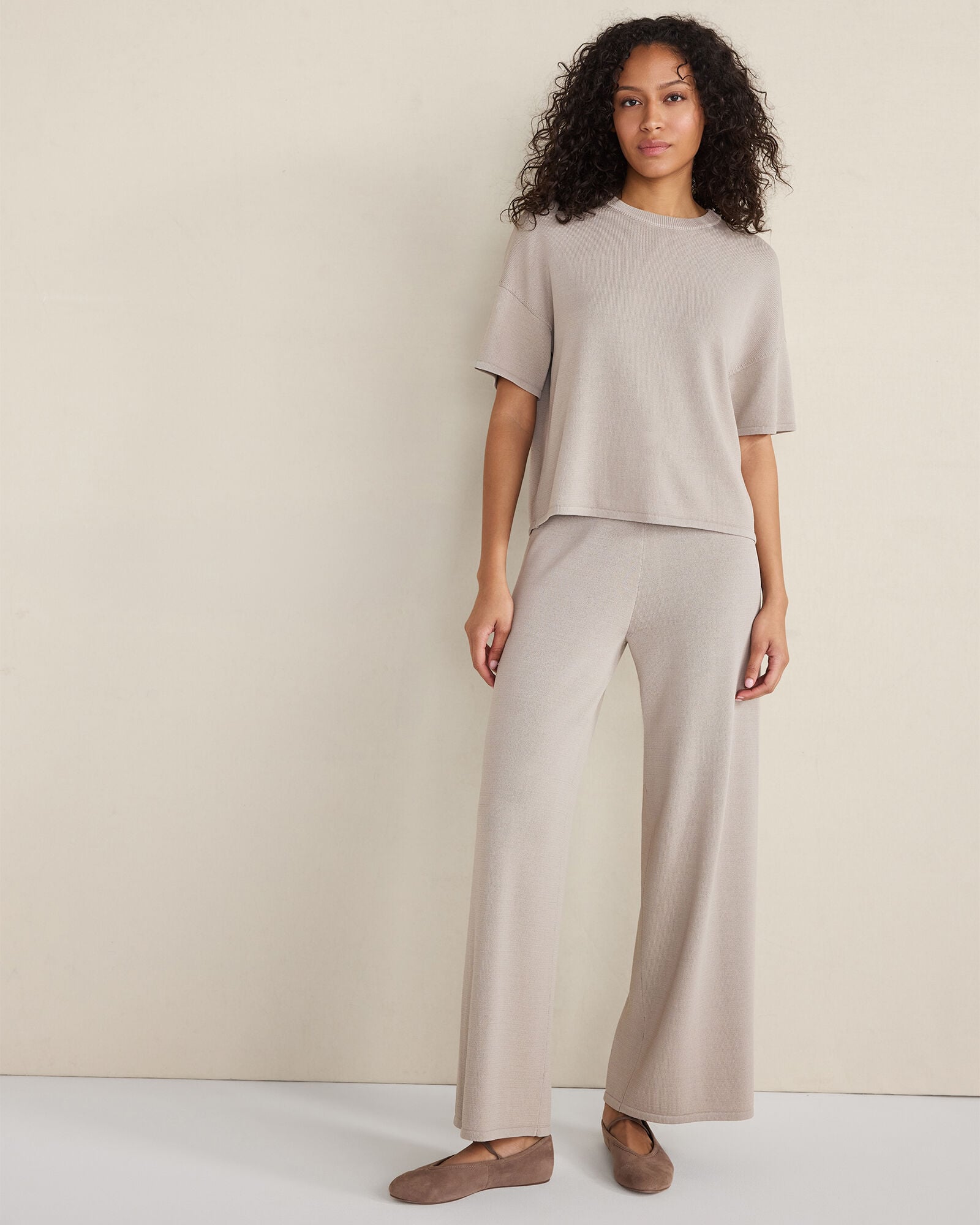 VISCOSE BLEND WIDE LEG PANTS | Talbots on sale