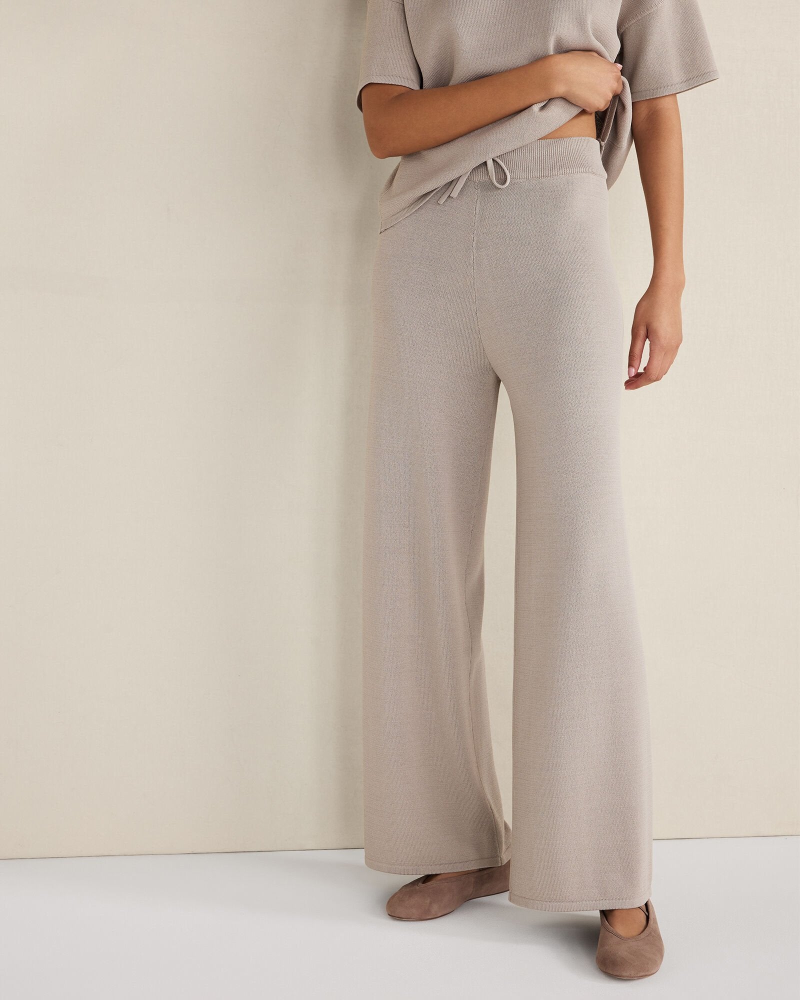 VISCOSE BLEND WIDE LEG PANTS | Talbots on sale