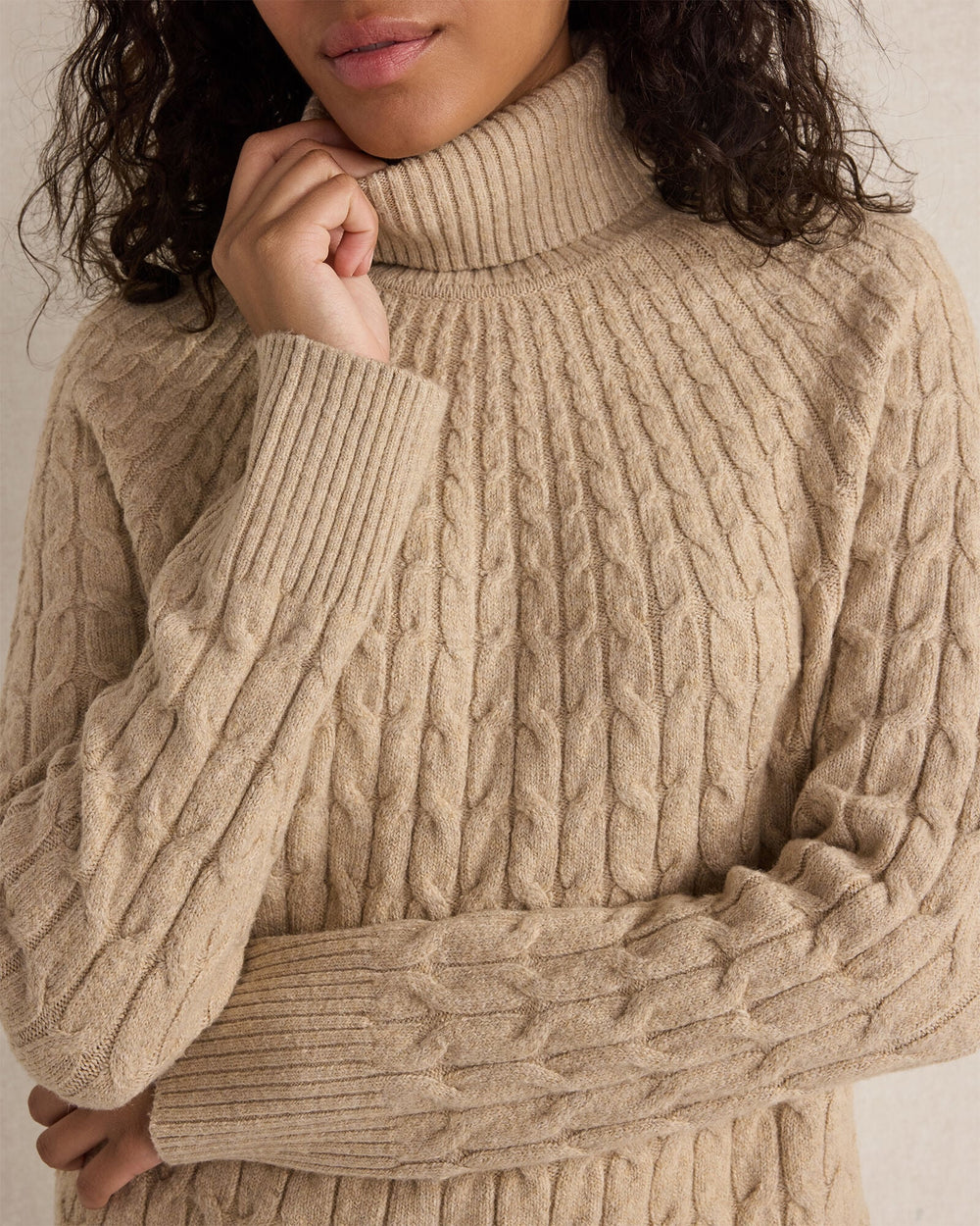 ORGANIC COTTON BLEND GRADIENT CABLE SWEATER | Talbots discount