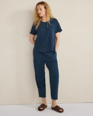 ORGANIC COTTON WAFFLE BARREL LEG PANTS | Talbots discount