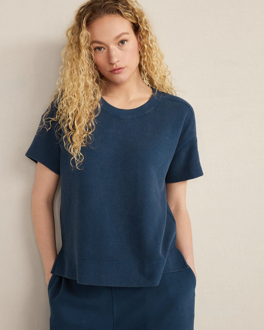 ORGANIC COTTON WAFFLE CREWNECK TEE | Talbots sale