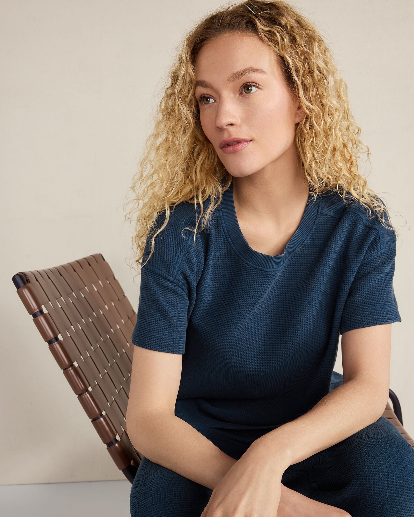 ORGANIC COTTON WAFFLE CREWNECK TEE | Talbots outlet