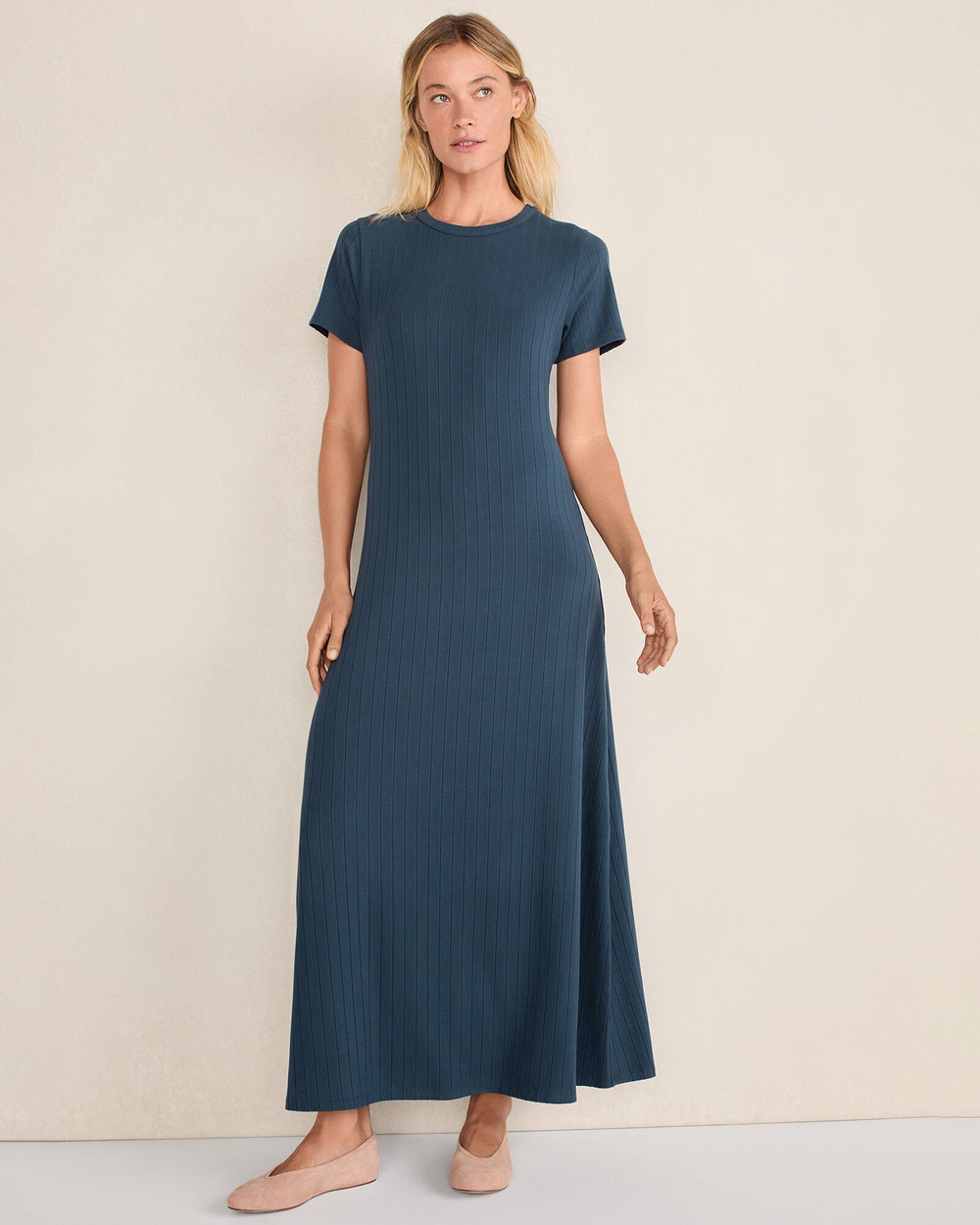 RIBBED T-SHIRT MAXI DRESS | Talbots on sale