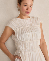 COTTON VOILE ROUCHED MAXI DRESS | Talbots outlet