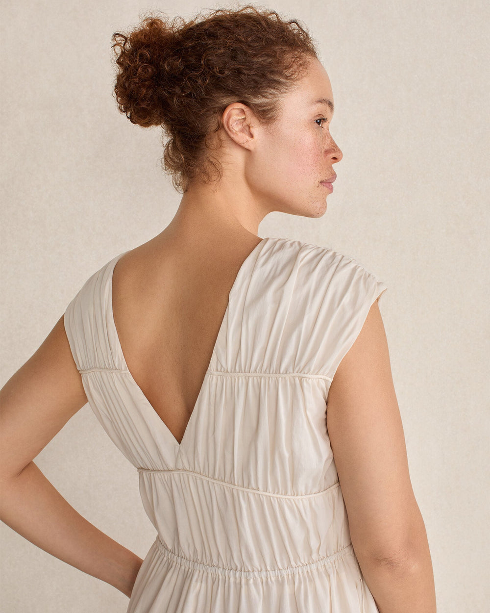 COTTON VOILE ROUCHED MAXI DRESS | Talbots online