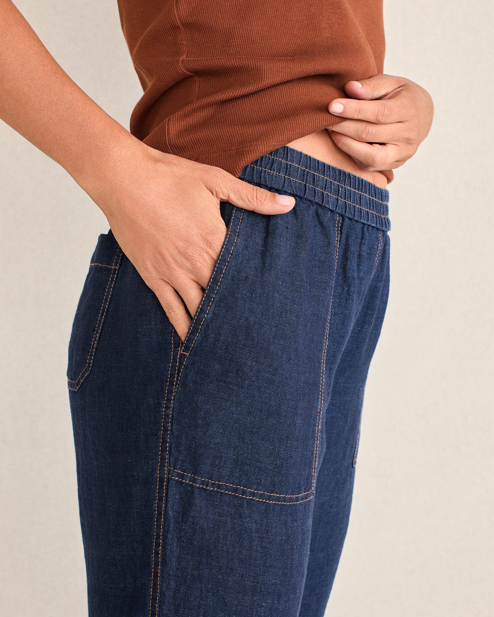 LINEN BARREL LEG PANTS | Talbots outlet