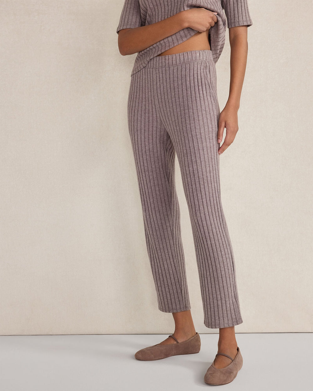 WIDE RIB KNIT TAPERED PANTS | Talbots on sale