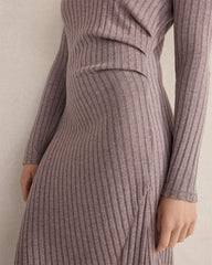 WIDE RIB KNIT DRAPEY MIDI DRESS | Talbots discount