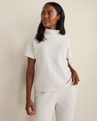 COTTON BLEND OTTOMAN RIB MOCK NECK TOP | Talbots on sale