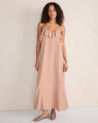 GEORGETTE FLOUNCE MAXI DRESS | Talbots discount