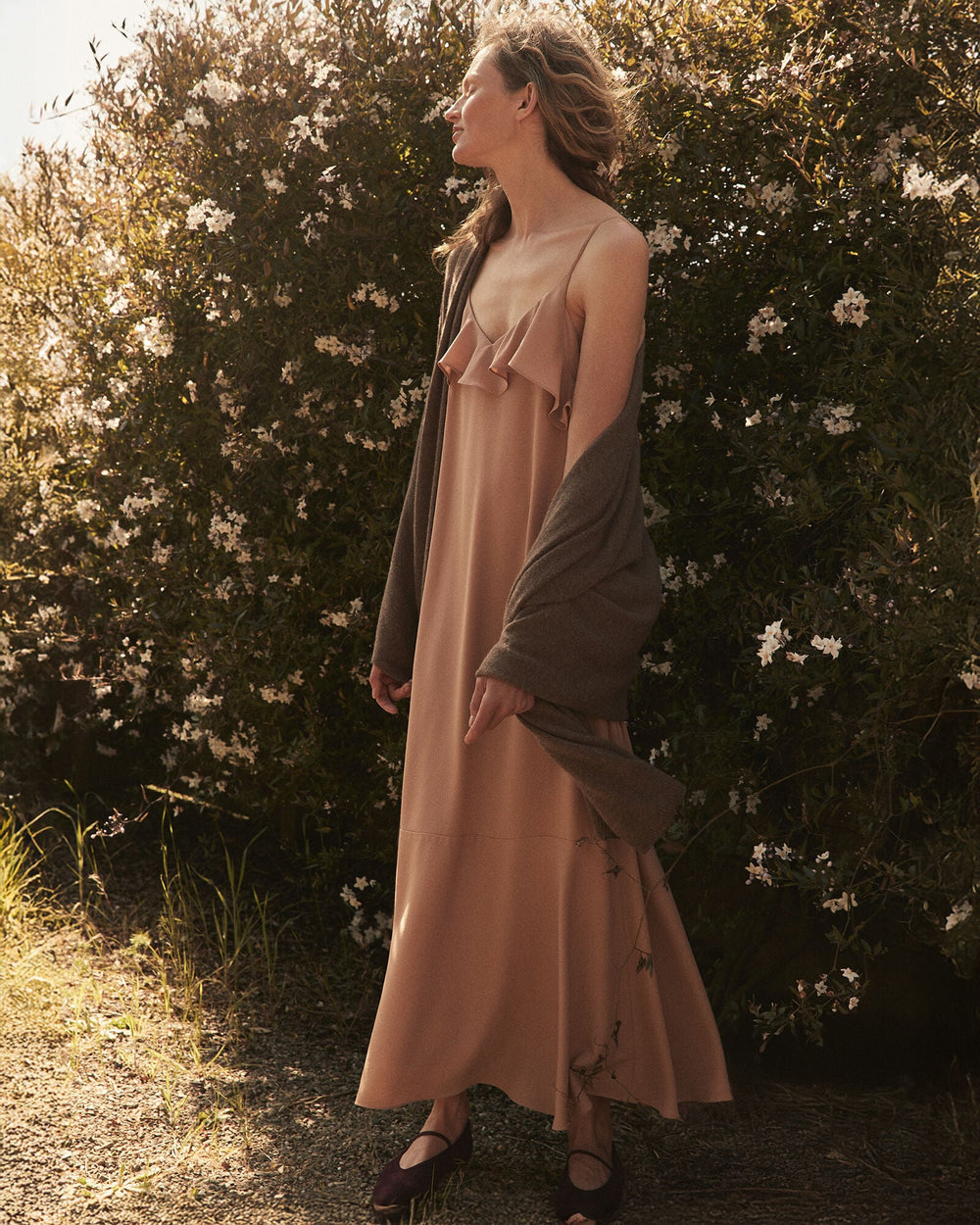 GEORGETTE FLOUNCE MAXI DRESS | Talbots discount