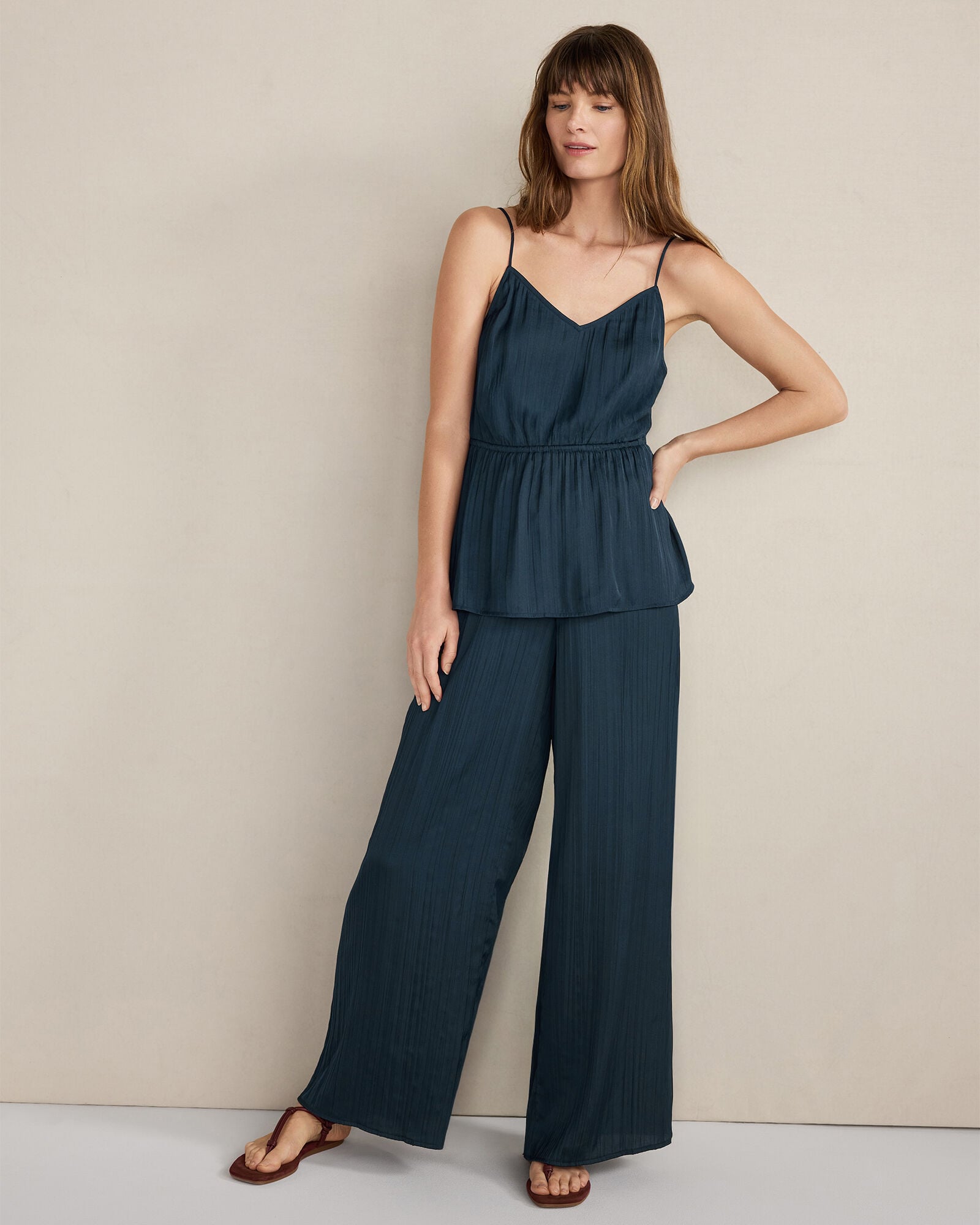 SILKY PLEATED PEPLUM TOP | Talbots on sale