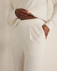 BRUSHED RIB KNIT TAPERED PANTS | Talbots discount