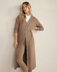 BRUSHED RIB KNIT LONG SLEEVE DUSTER | Talbots online