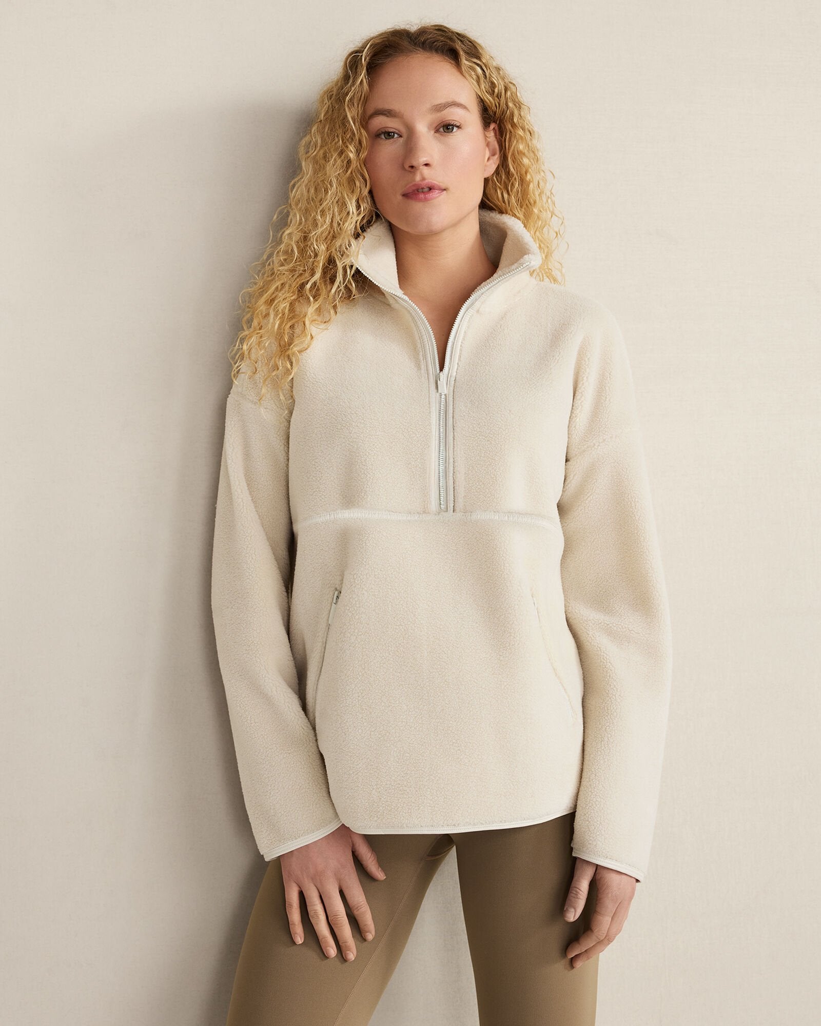 FAUX SHERPA HALF ZIP PULLOVER | Talbots on sale