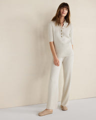 ORGANIC COTTON RIBBED STRAIGHT LEG PANTS | Talbots on sale