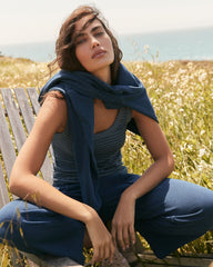 ORGANIC COTTON DELICATE STRIPE SCOOP NECK TANK | Talbots discount