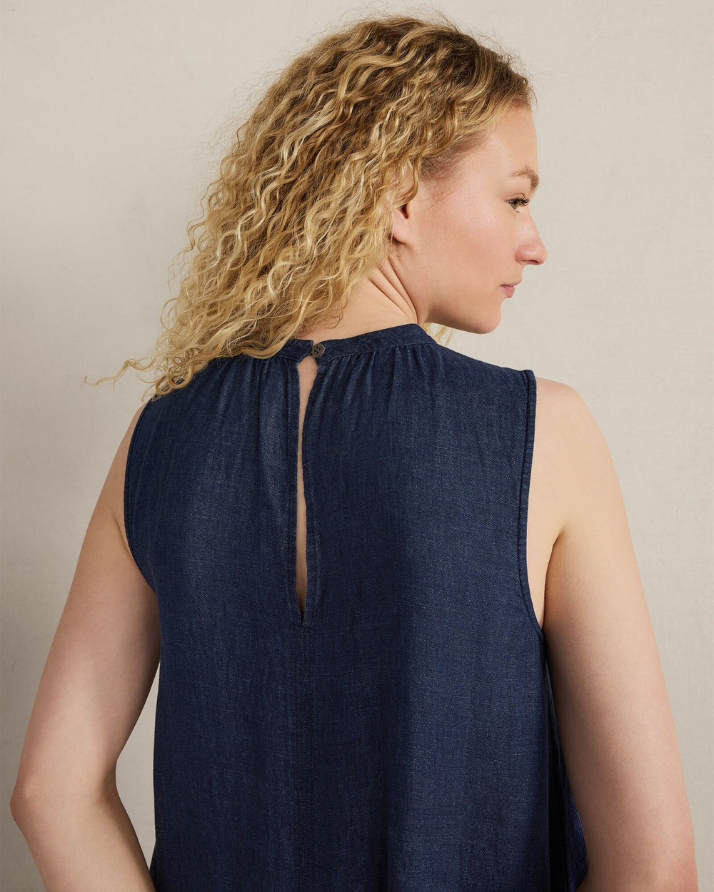 LINEN TIERED MIDI DRESS | Talbots for sale