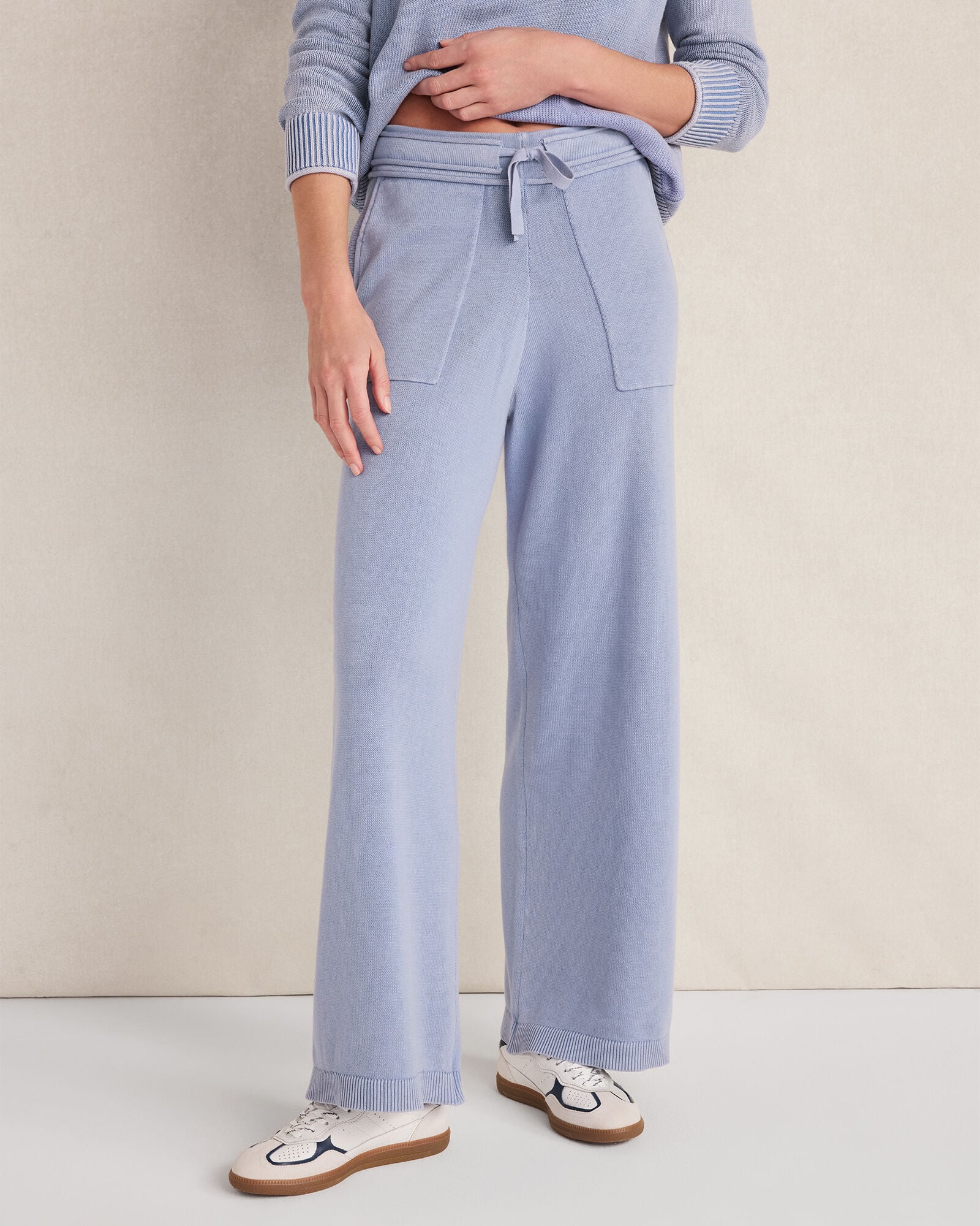 ORGANIC COTTON KNIT WIDE LEG PANTS | Talbots near me