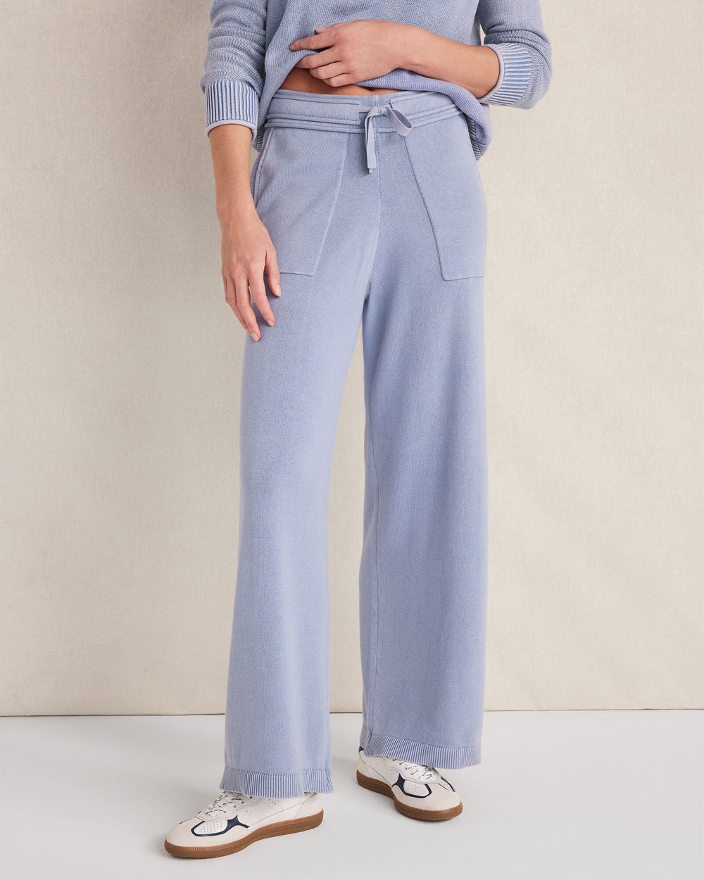 ORGANIC COTTON KNIT WIDE LEG PANTS | Talbots near me