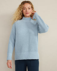 ORGANIC COTTON SHAKER STITCH ROLL NECK SWEATER | Talbots discount