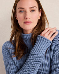 ORGANIC COTTON SHAKER STITCH ROLL NECK SWEATER | Talbots discount