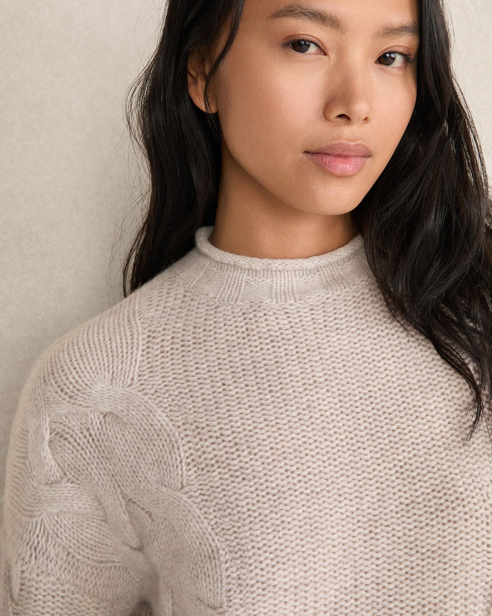 CASHMERE CABLE ROLL NECK SWEATER | Talbots for sale
